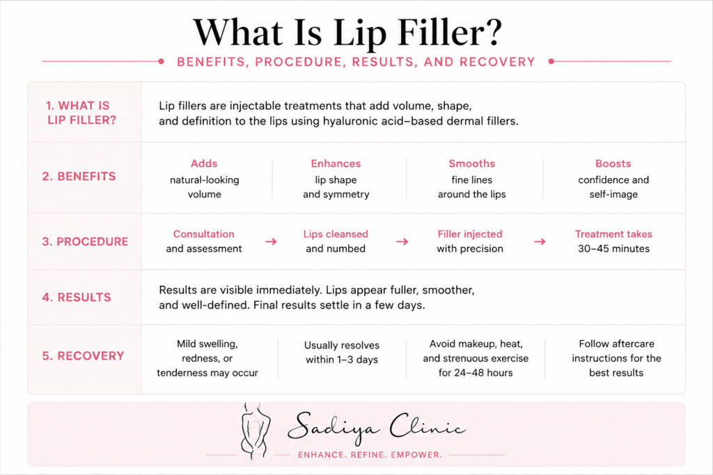 What is Lip Filler? Benefits, procedure, results and recovery explained